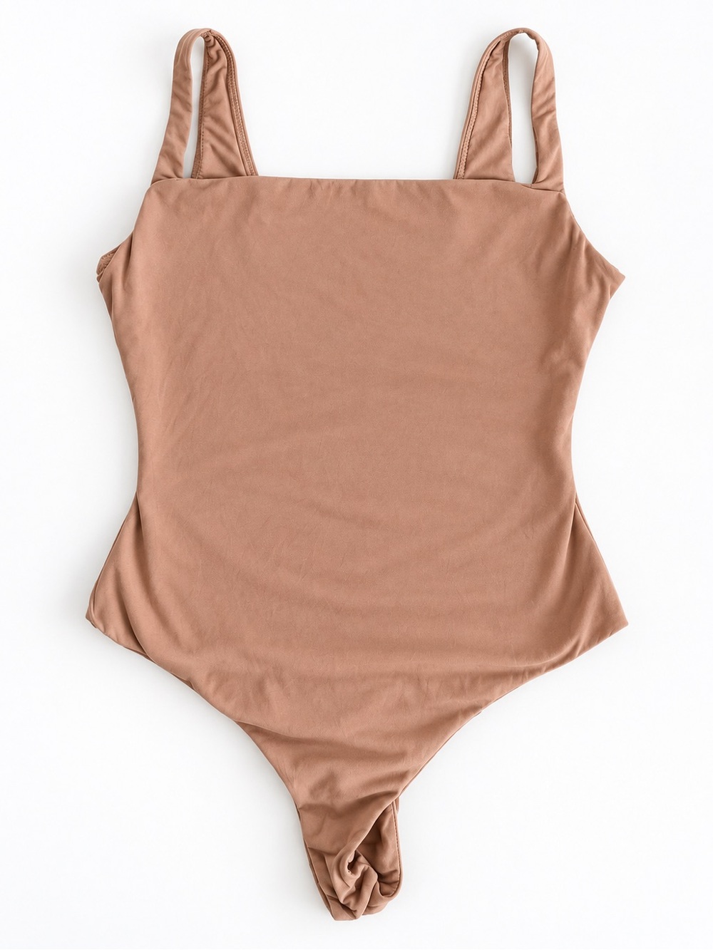 the SKIMS Fits Everybody Square Neck Bodysuit in Jasper Large